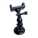 Uchwyt z przyssawką do GoPro, DJI, Insta360, SJCam, Eken + adapter do smartfona - czarny