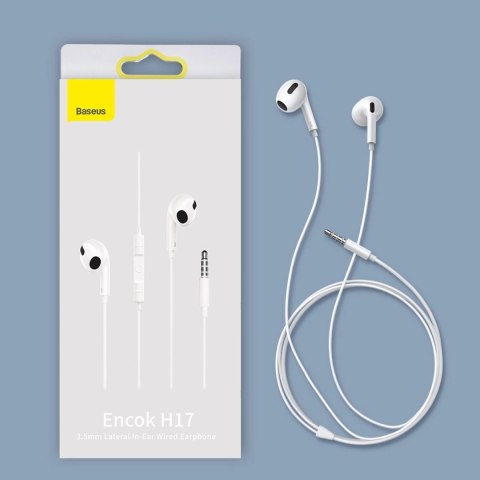Baseus Encok H17 słuchawki przewodowe minijack 3.5mm biały (NGCR020002) Baseus Encok H17 słuchawki przewodowe minijack 3.5mm biały (NGCR020002)