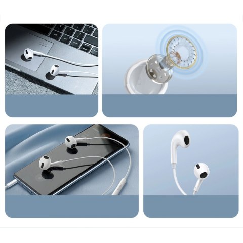 Baseus Encok H17 słuchawki przewodowe minijack 3.5mm biały (NGCR020002) Baseus Encok H17 słuchawki przewodowe minijack 3.5mm biały (NGCR020002)