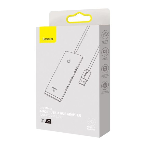 Baseus Lite Series HUB 4-Portowy (USB-A do 4xUSB-A 3.0) 0.25m czarny (WKQX030001) Baseus Lite Series HUB 4-Portowy (USB-A do 4xUSB-A 3.0) 0.25m czarny (WKQX030001)