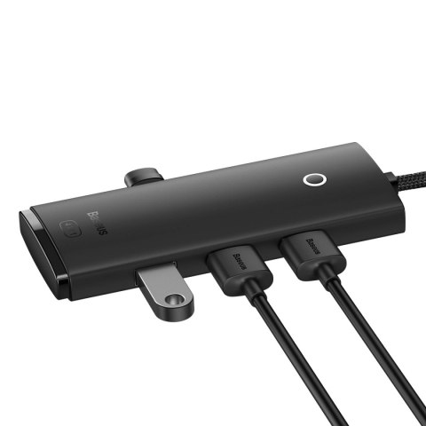 Baseus Lite Series HUB adapter USB-A do 4xUSB-A 3.0 5Gb/s czarny (WKQX030101) Baseus Lite Series HUB adapter USB-A do 4xUSB-A 3.0 5Gb/s czarny (WKQX030101)