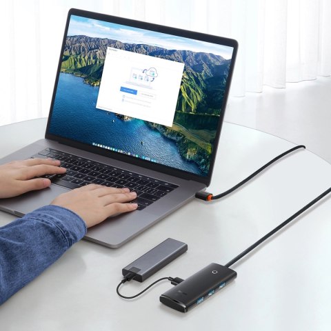 Baseus Lite Series HUB adapter USB-A do 4xUSB-A 3.0 5Gb/s czarny (WKQX030101) Baseus Lite Series HUB adapter USB-A do 4xUSB-A 3.0 5Gb/s czarny (WKQX030101)