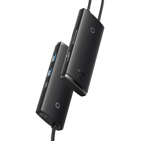 Baseus Lite Series wielofunkcyjny HUB USB Typ C - 2 x USB 3.0 / USB Typ C / HDMI 1,4 / SD/TF OTG czarny (WKQX050001) Baseus Lite Series wielofunkcyjny HUB USB Typ C - 2 x USB 3.0 / USB Typ C / HDMI 1,4 / SD/TF OTG czarny (WKQX050001)