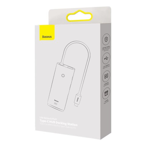 Baseus Lite Series wielofunkcyjny HUB USB Typ C - 2 x USB 3.0 / USB Typ C / HDMI 1,4 / SD/TF OTG czarny (WKQX050001) Baseus Lite Series wielofunkcyjny HUB USB Typ C - 2 x USB 3.0 / USB Typ C / HDMI 1,4 / SD/TF OTG czarny (WKQX050001)
