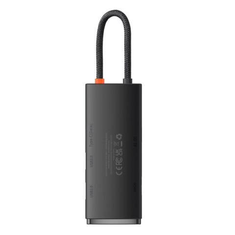 Baseus Lite Series wielofunkcyjny HUB USB Typ C - 2 x USB 3.0 / USB Typ C / HDMI 1,4 / SD/TF OTG czarny (WKQX050001) Baseus Lite Series wielofunkcyjny HUB USB Typ C - 2 x USB 3.0 / USB Typ C / HDMI 1,4 / SD/TF OTG czarny (WKQX050001)