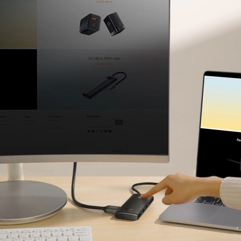 Baseus Lite Series wielofunkcyjny HUB USB Typ C - 2 x USB 3.0 / USB Typ C / HDMI 1,4 / SD/TF OTG czarny (WKQX050001) Baseus Lite Series wielofunkcyjny HUB USB Typ C - 2 x USB 3.0 / USB Typ C / HDMI 1,4 / SD/TF OTG czarny (WKQX050001)