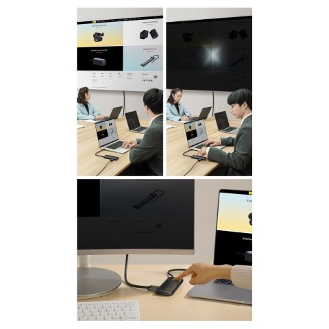 Baseus Lite Series wielofunkcyjny HUB USB Typ C - 2 x USB 3.0 / USB Typ C / HDMI 1,4 / SD/TF OTG czarny (WKQX050001) Baseus Lite Series wielofunkcyjny HUB USB Typ C - 2 x USB 3.0 / USB Typ C / HDMI 1,4 / SD/TF OTG czarny (WKQX050001)