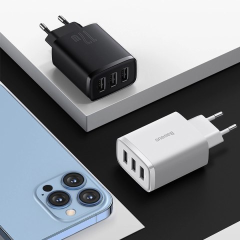 Baseus Compact ładowarka sieciowa 3x USB 17W czarny (CCXJ020101) Baseus Compact ładowarka sieciowa 3x USB 17W czarny (CCXJ020101)