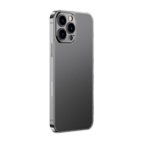Baseus Frosted Glass Case etui pokrowiec do iPhone 13 Pro Max sztywna obudowa z żelową ramką przezroczysty (ARWS000802) Baseus Frosted Glass Case etui pokrowiec do iPhone 13 Pro Max sztywna obudowa z żelową ramką przezroczysty (ARWS000802)