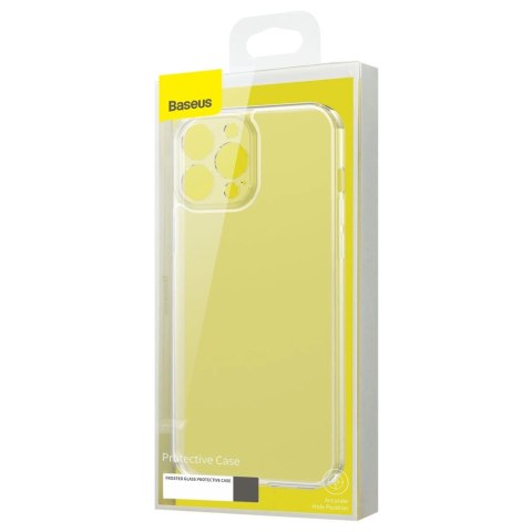 Baseus Frosted Glass Case etui pokrowiec do iPhone 13 Pro Max sztywna obudowa z żelową ramką przezroczysty (ARWS000802) Baseus Frosted Glass Case etui pokrowiec do iPhone 13 Pro Max sztywna obudowa z żelową ramką przezroczysty (ARWS000802)