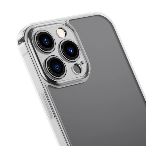 Baseus Frosted Glass Case etui pokrowiec do iPhone 13 Pro Max sztywna obudowa z żelową ramką przezroczysty (ARWS000802) Baseus Frosted Glass Case etui pokrowiec do iPhone 13 Pro Max sztywna obudowa z żelową ramką przezroczysty (ARWS000802)