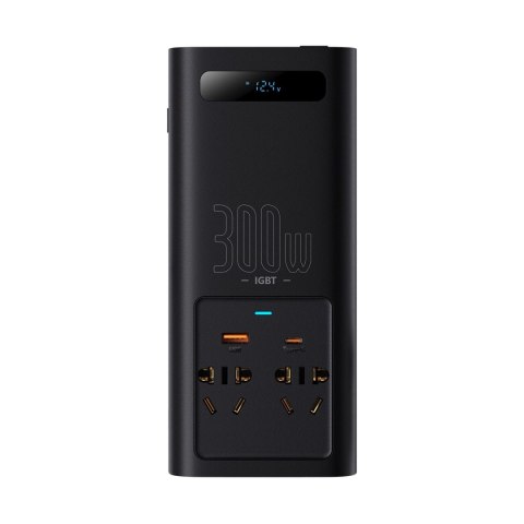Baseus IGBT samochodowa przetwornica inwerter prądu 300W 220V (wtyczka CN/EU) czarny (CGNB010101) Baseus IGBT samochodowa przetwornica inwerter prądu 300W 220V (wtyczka CN/EU) czarny (CGNB010101)