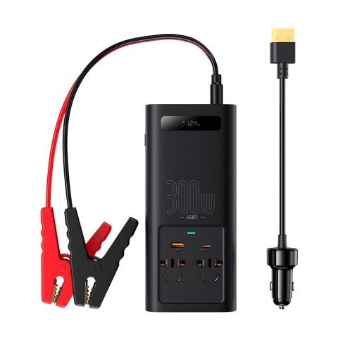 Baseus IGBT samochodowa przetwornica inwerter prądu 300W 220V (wtyczka CN/EU) czarny (CGNB010101) Baseus IGBT samochodowa przetwornica inwerter prądu 300W 220V (wtyczka CN/EU) czarny (CGNB010101)