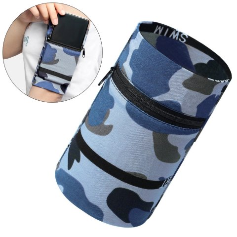 Materiałowa opaska armband na ramię do biegania fitness moro niebieski Materiałowa opaska armband na ramię do biegania fitness moro niebieski