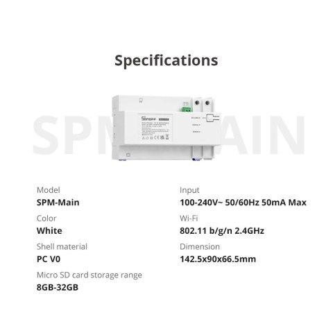 Sonoff SPM-Main inteligentny przełącznik miernik mocy Wi-Fi / Ethernet Sonoff SPM-Main inteligentny przełącznik miernik mocy Wi-Fi / Ethernet