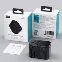 Adapter podróżny Choetech PD5009-BK GaN EU / US / UK / AU 2x USB-C USB-A 65W PD - czarny Adapter podróżny Choetech PD5009-BK GaN EU / US / UK / AU 2x USB-C USB-A 65W PD - czarny