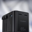 Adapter podróżny Choetech PD5009-BK GaN EU / US / UK / AU 2x USB-C USB-A 65W PD - czarny Adapter podróżny Choetech PD5009-BK GaN EU / US / UK / AU 2x USB-C USB-A 65W PD - czarny
