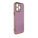Lighting Color Case etui do iPhone 12 Pro Max żelowy pokrowiec ze złotą ramką fioletowy Lighting Color Case etui do iPhone 12 Pro Max żelowy pokrowiec ze złotą ramką fioletowy