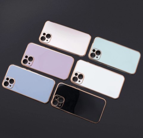 Lighting Color Case etui do iPhone 12 Pro Max żelowy pokrowiec ze złotą ramką fioletowy Lighting Color Case etui do iPhone 12 Pro Max żelowy pokrowiec ze złotą ramką fioletowy