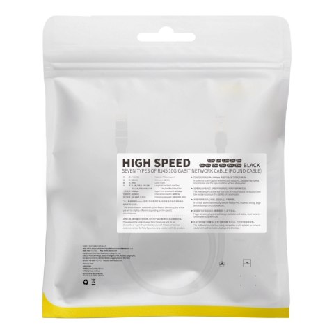 Baseus Speed Seven szybki kabel sieciowy RJ45 10Gbps 0.5m czarny (WKJS010001) Baseus Speed Seven szybki kabel sieciowy RJ45 10Gbps 0.5m czarny (WKJS010001)