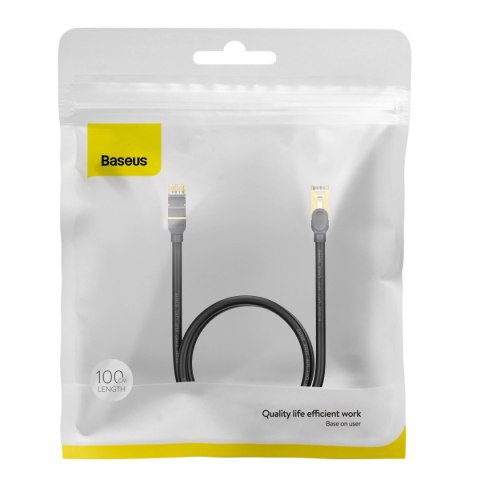 Baseus Speed Seven szybki kabel sieciowy RJ45 10Gbps 1m czarny (WKJS010101) Baseus Speed Seven szybki kabel sieciowy RJ45 10Gbps 1m czarny (WKJS010101)