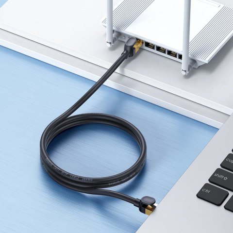 Baseus Speed Seven szybki kabel sieciowy RJ45 10Gbps 1m czarny (WKJS010101) Baseus Speed Seven szybki kabel sieciowy RJ45 10Gbps 1m czarny (WKJS010101)