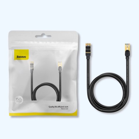Baseus Speed Seven szybki kabel sieciowy RJ45 10Gbps 1m czarny (WKJS010101) Baseus Speed Seven szybki kabel sieciowy RJ45 10Gbps 1m czarny (WKJS010101)