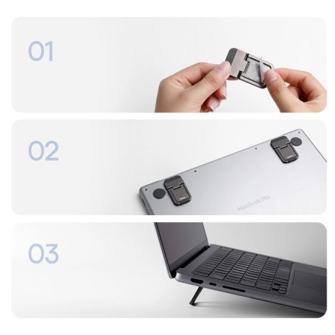 Baseus uniwersalne podstawki nóżki do laptopa (2 szt.) szary (LUZC000013) Baseus uniwersalne podstawki nóżki do laptopa (2 szt.) szary (LUZC000013)