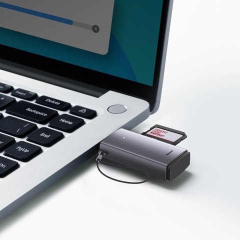 Baseus Lite Series adapter czytnik kart SD/TF USB szary (WKQX060013) Baseus Lite Series adapter czytnik kart SD/TF USB szary (WKQX060013)