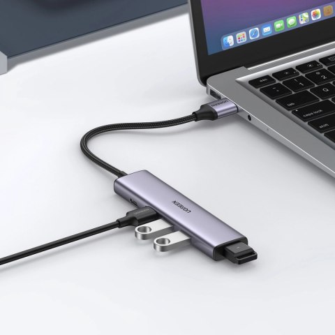 Ugreen rozdzielacz HUB USB - 4x USB 3.0 szary (CM473 20805) Ugreen rozdzielacz HUB USB - 4x USB 3.0 szary (CM473 20805)