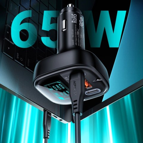 Acefast ładowarka samochodowa 101W 2x USB Typ C / USB, PPS, Power Delivery, Quick Charge 4.0, AFC, FCP czarny (B5) Acefast ładowarka samochodowa 101W 2x USB Typ C / USB, PPS, Power Delivery, Quick Charge 4.0, AFC, FCP czarny (B5)