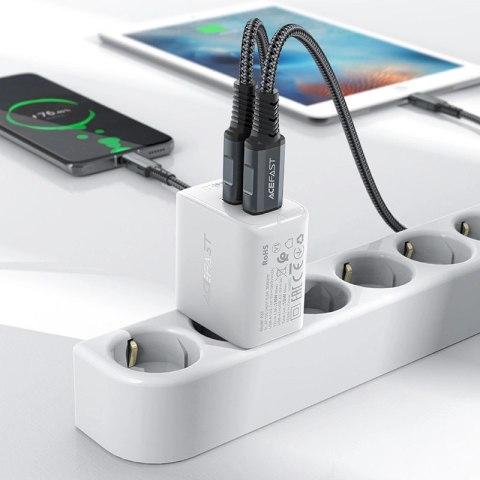 Acefast ładowarka sieciowa 2x USB 18W QC 3.0, AFC, FCP biały (A33 white) Acefast ładowarka sieciowa 2x USB 18W QC 3.0, AFC, FCP biały (A33 white)
