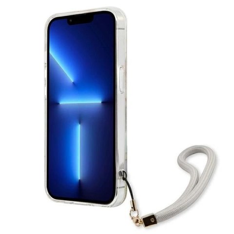 Etui Guess Flower Strap na iPhone 13 mini - fioletowe Etui Guess Flower Strap na iPhone 13 mini - fioletowe