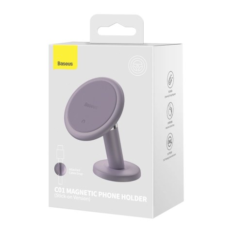 Baseus C01 samochodowy uchwyt magnetyczny na telefon na deskę rozdzielczą fioletowy (SUCC000005) Baseus C01 samochodowy uchwyt magnetyczny na telefon na deskę rozdzielczą fioletowy (SUCC000005)