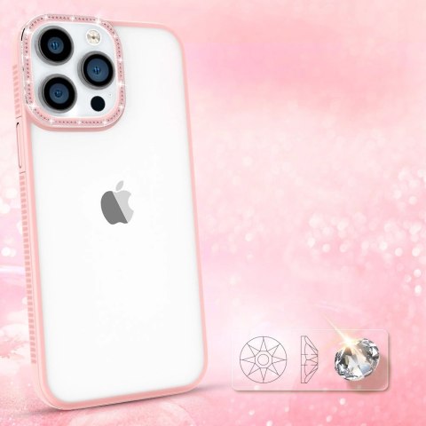 Kingxbar Sparkle Series etui iPhone 13 Pro Max z kryształami obudowa pokrowiec na tył plecki różowy Kingxbar Sparkle Series etui iPhone 13 Pro Max z kryształami obudowa pokrowiec na tył plecki różowy