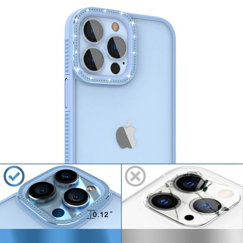 Kingxbar Sparkle Series etui iPhone 13 Pro z kryształami obudowa pokrowiec na tył plecki niebieski Kingxbar Sparkle Series etui iPhone 13 Pro z kryształami obudowa pokrowiec na tył plecki niebieski