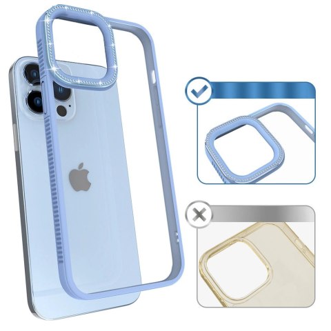 Kingxbar Sparkle Series etui iPhone 13 Pro z kryształami obudowa pokrowiec na tył plecki niebieski Kingxbar Sparkle Series etui iPhone 13 Pro z kryształami obudowa pokrowiec na tył plecki niebieski