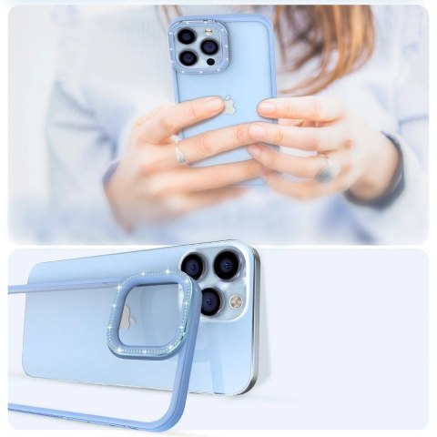 Kingxbar Sparkle Series etui iPhone 13 Pro z kryształami obudowa pokrowiec na tył plecki niebieski Kingxbar Sparkle Series etui iPhone 13 Pro z kryształami obudowa pokrowiec na tył plecki niebieski