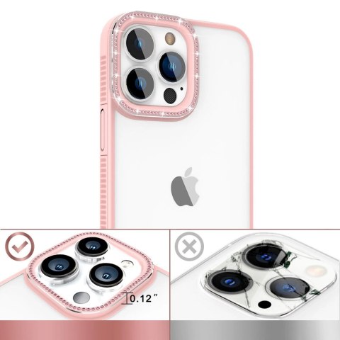 Kingxbar Sparkle Series etui iPhone 13 Pro z kryształami obudowa pokrowiec na tył plecki różowy Kingxbar Sparkle Series etui iPhone 13 Pro z kryształami obudowa pokrowiec na tył plecki różowy