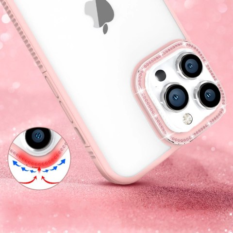 Kingxbar Sparkle Series etui iPhone 13 Pro z kryształami obudowa pokrowiec na tył plecki różowy Kingxbar Sparkle Series etui iPhone 13 Pro z kryształami obudowa pokrowiec na tył plecki różowy