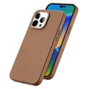 Dux Ducis Grit skórzane etui do iPhone 14 Pro Max elegancki pokrowiec ze sztucznej skóry (kompatybilne z MagSafe) brązowy Dux Ducis Grit skórzane etui do iPhone 14 Pro Max elegancki pokrowiec ze sztucznej skóry (kompatybilne z MagSafe) brązowy