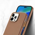 Dux Ducis Grit skórzane etui do iPhone 14 Pro Max elegancki pokrowiec ze sztucznej skóry (kompatybilne z MagSafe) brązowy Dux Ducis Grit skórzane etui do iPhone 14 Pro Max elegancki pokrowiec ze sztucznej skóry (kompatybilne z MagSafe) brązowy