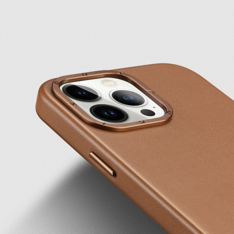 Dux Ducis Grit skórzane etui do iPhone 14 Pro Max elegancki pokrowiec ze sztucznej skóry (kompatybilne z MagSafe) brązowy Dux Ducis Grit skórzane etui do iPhone 14 Pro Max elegancki pokrowiec ze sztucznej skóry (kompatybilne z MagSafe) brązowy