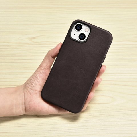 ICarer Oil Wax Premium Leather Case skórzane etui iPhone 14 Plus magnetyczne z MagSafe brązowy (WMI14220703-BN) ICarer Oil Wax Premium Leather Case skórzane etui iPhone 14 Plus magnetyczne z MagSafe brązowy (WMI14220703-BN)