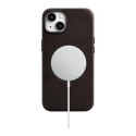 ICarer Oil Wax Premium Leather Case skórzane etui iPhone 14 Plus magnetyczne z MagSafe brązowy (WMI14220703-BN)