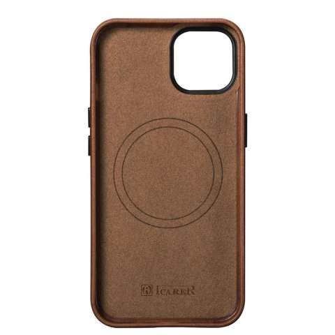 ICarer Oil Wax Premium Leather Case skórzane etui iPhone 14 Plus magnetyczne z MagSafe brązowy (WMI14220703-RB) ICarer Oil Wax Premium Leather Case skórzane etui iPhone 14 Plus magnetyczne z MagSafe brązowy (WMI14220703-RB)