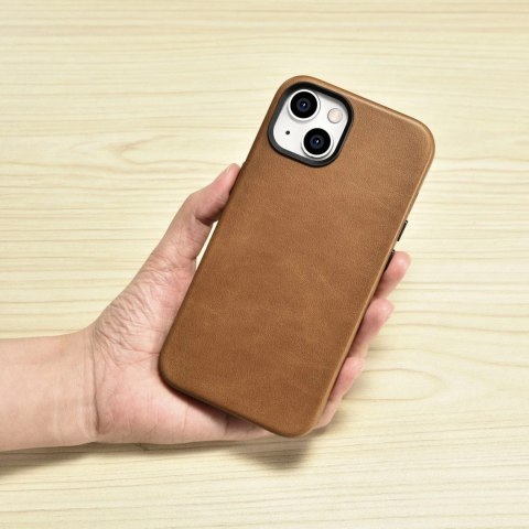 ICarer Oil Wax Premium Leather Case skórzane etui iPhone 14 Plus magnetyczne z MagSafe brązowy (WMI14220703-TN) ICarer Oil Wax Premium Leather Case skórzane etui iPhone 14 Plus magnetyczne z MagSafe brązowy (WMI14220703-TN)