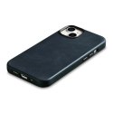 ICarer Oil Wax Premium Leather Case skórzane etui iPhone 14 Plus magnetyczne z MagSafe ciemnoniebieski (WMI14220703-BU)