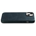 ICarer Oil Wax Premium Leather Case skórzane etui iPhone 14 Plus magnetyczne z MagSafe ciemnoniebieski (WMI14220703-BU)