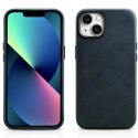 ICarer Oil Wax Premium Leather Case skórzane etui iPhone 14 Plus magnetyczne z MagSafe ciemnoniebieski (WMI14220703-BU)